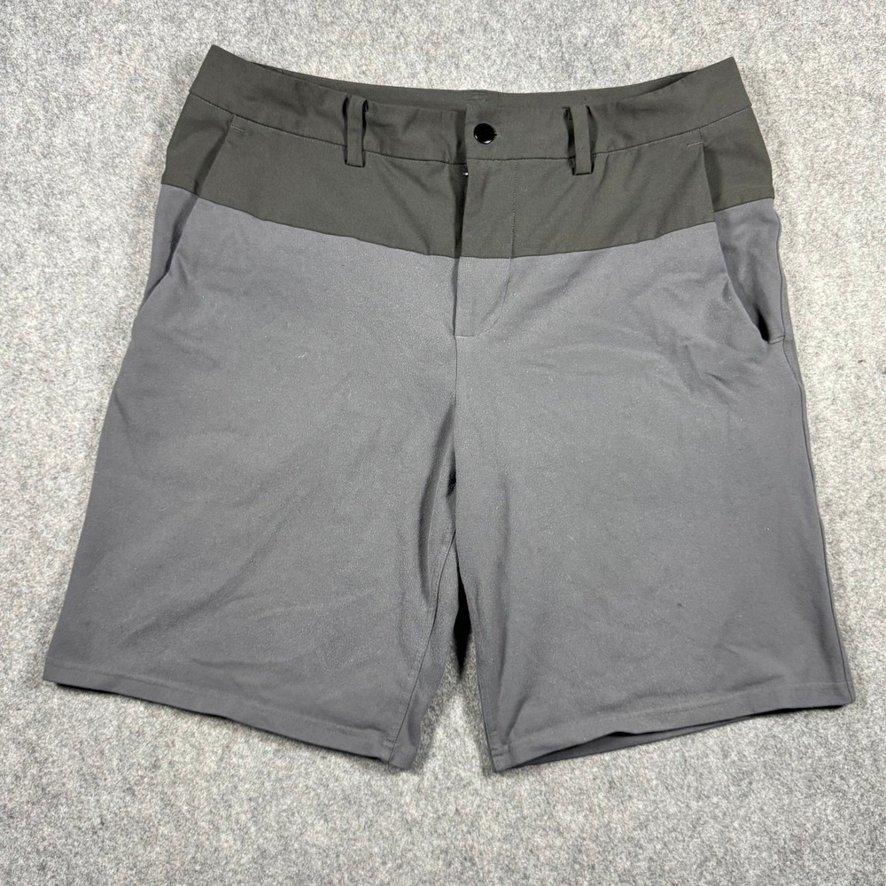 Lululemon Mens Commission Golf Shorts Grey Colorblock Technical Stretch 35x8